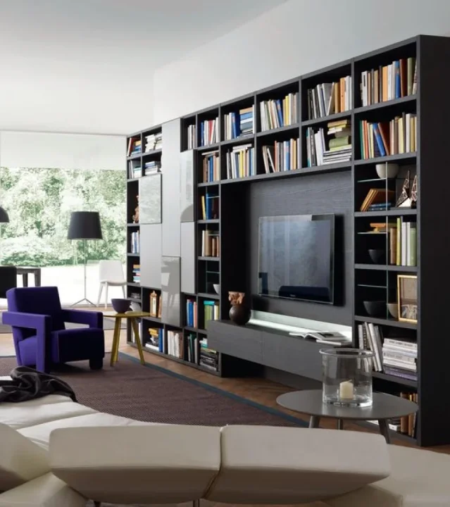 Kitaplıklı TV Ünitesi Modelleri – Toksoylar Mobilya